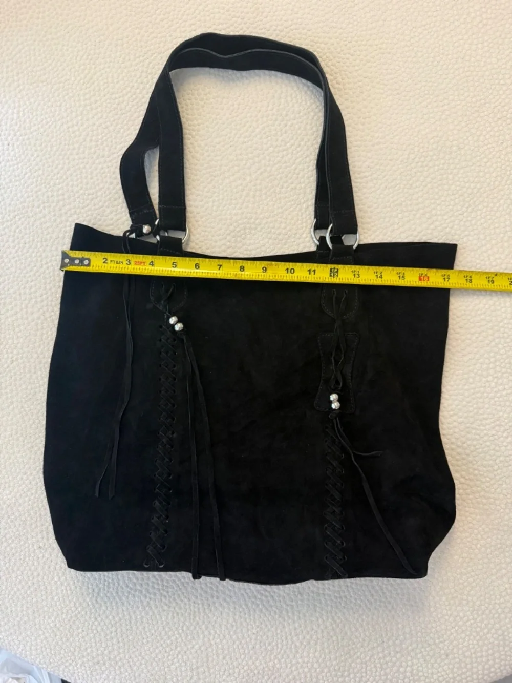 RAJ Black Suede Leather Handbag NWT